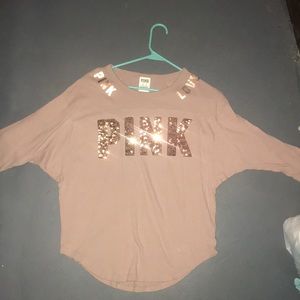 3/4 Length sleeve bling VSPINK cute shirt